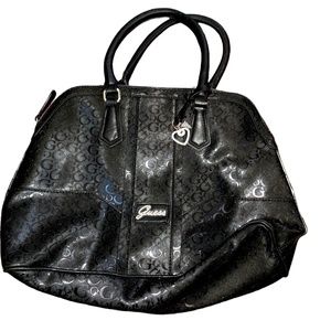 GUESS Monogram Black Handbag